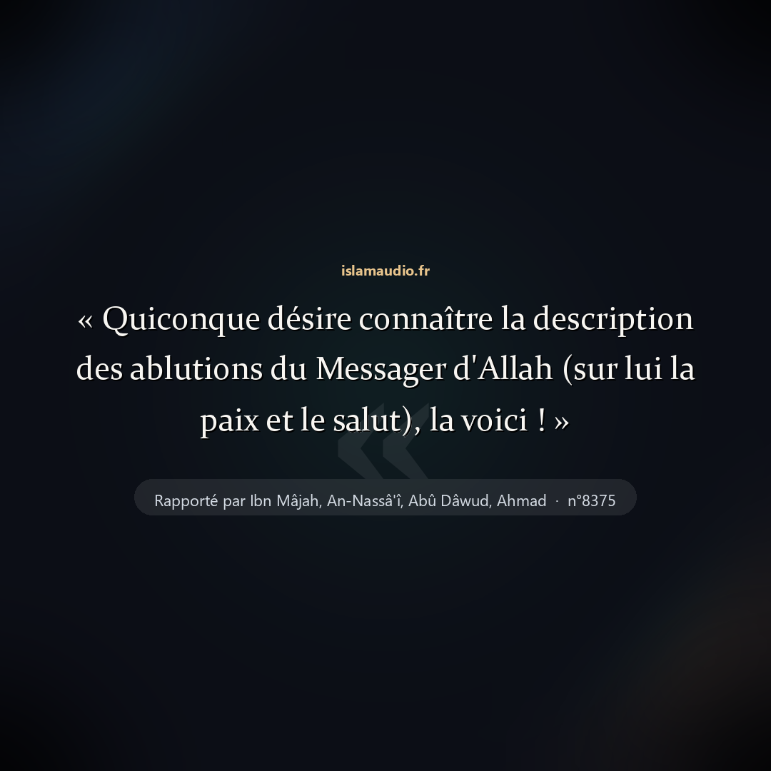 Aperçu du hadith