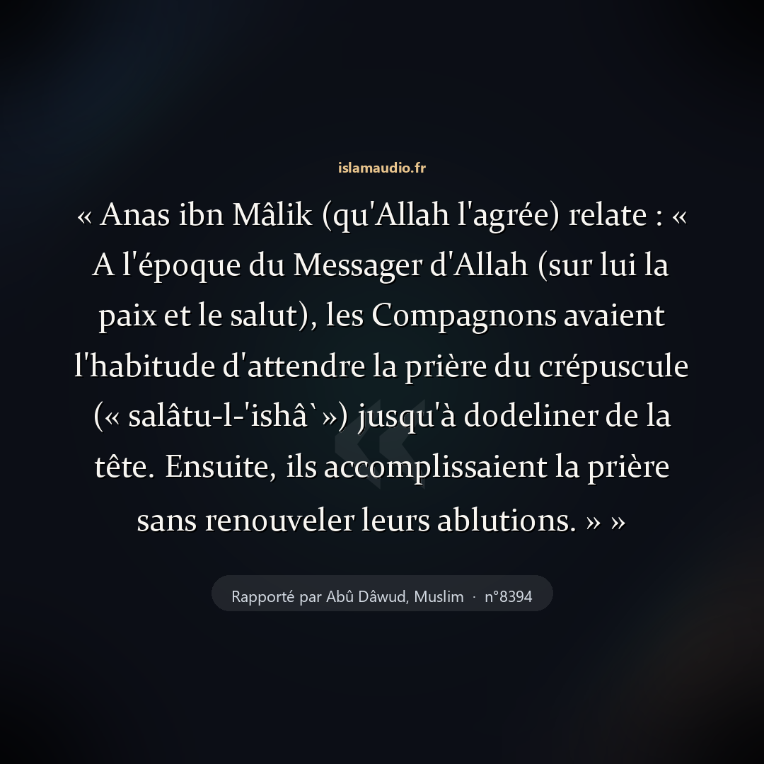 Aperçu du hadith