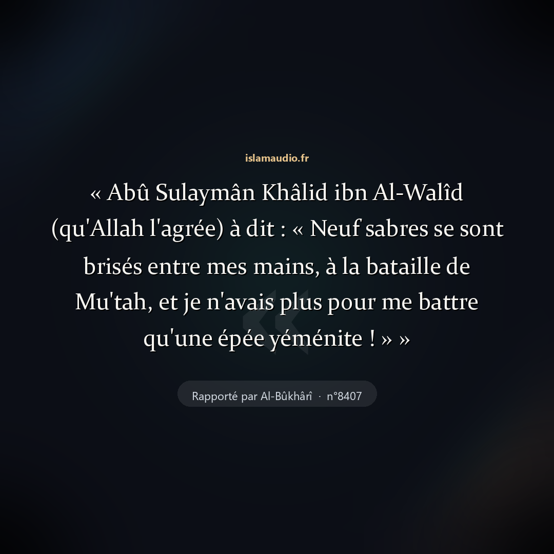 Aperçu du hadith