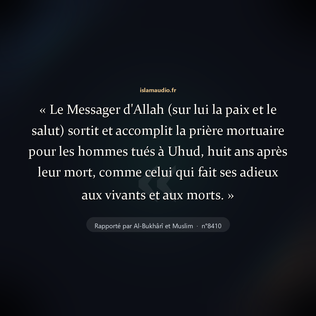 Aperçu du hadith