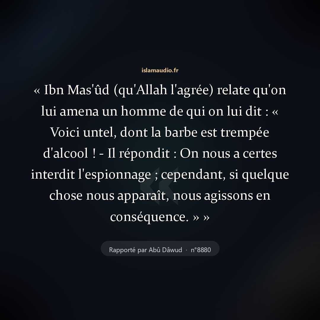 Aperçu du hadith