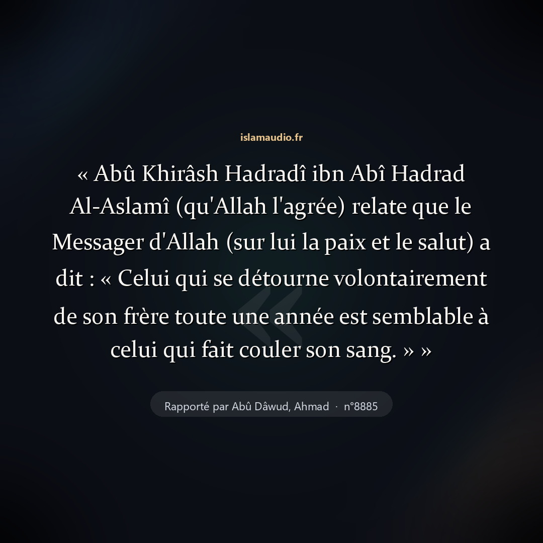Aperçu du hadith