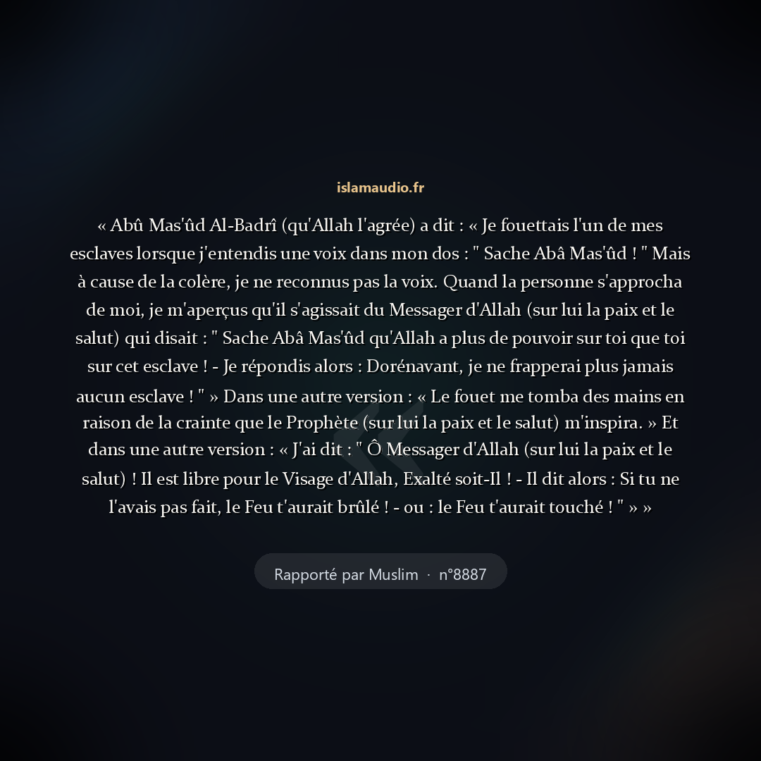 Aperçu du hadith