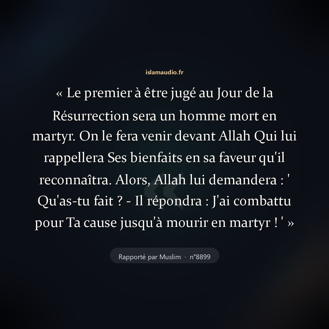 Aperçu du hadith