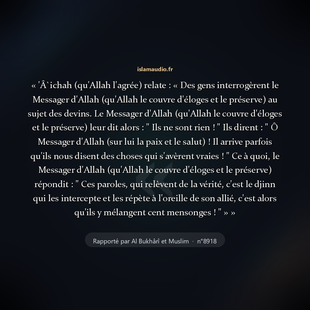 Aperçu du hadith