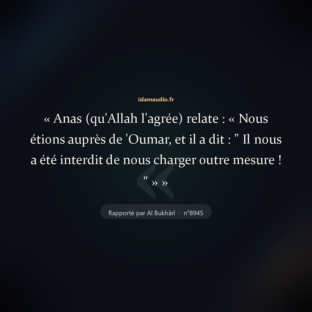 Aperçu du hadith