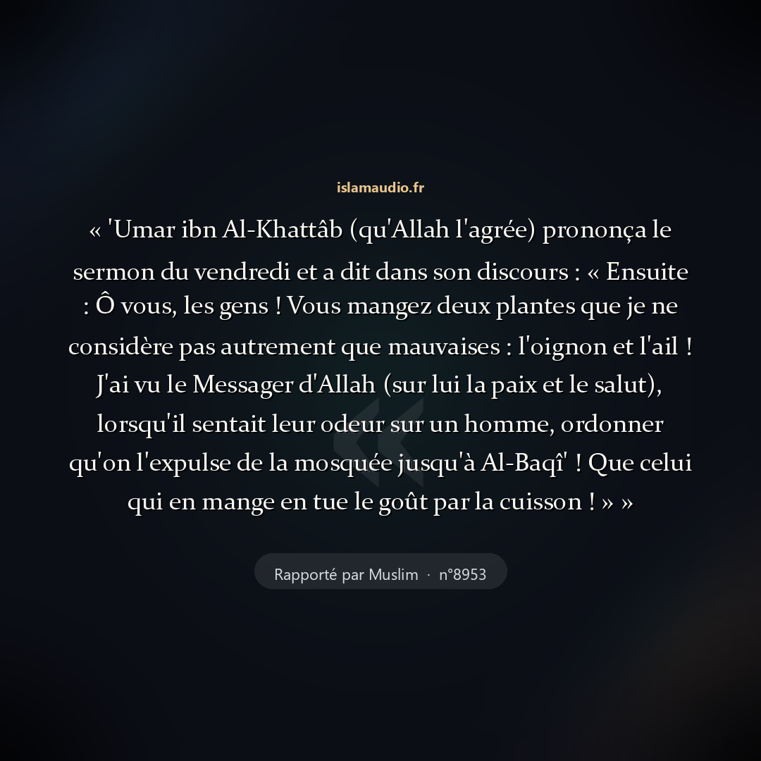 Aperçu du hadith